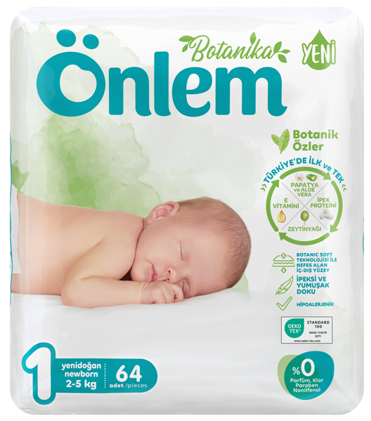 Önlem Botanika Bebek Bezi İkili Jumbo Paket Yenidoğan 64 Adet (2 5 kg)